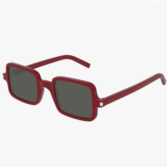 Saint Laurent Red Rectangular Sunglasses - Picture 5 of 7